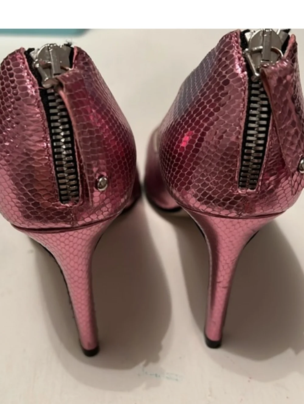 🆕⭐ Beautiisoles Pink Metallic High Heel Pumps - - Picture 11 of 14